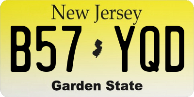 NJ license plate B57YQD