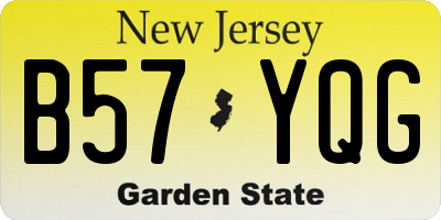 NJ license plate B57YQG