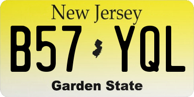 NJ license plate B57YQL