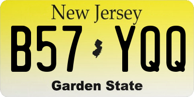 NJ license plate B57YQQ
