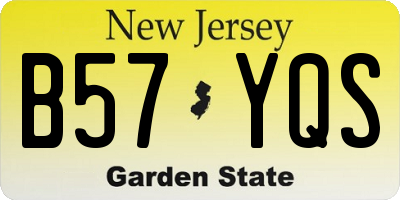 NJ license plate B57YQS