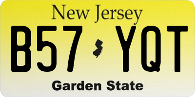 NJ license plate B57YQT