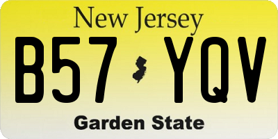 NJ license plate B57YQV