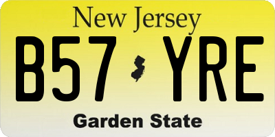 NJ license plate B57YRE