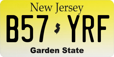 NJ license plate B57YRF