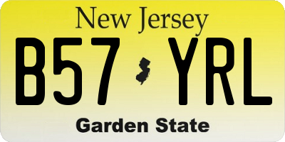 NJ license plate B57YRL