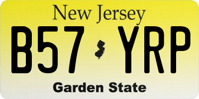 NJ license plate B57YRP