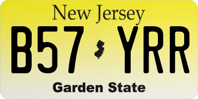 NJ license plate B57YRR