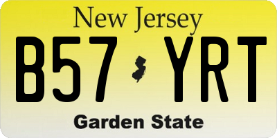 NJ license plate B57YRT
