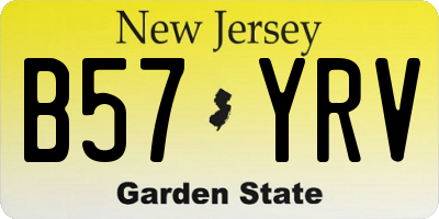 NJ license plate B57YRV