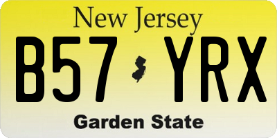 NJ license plate B57YRX