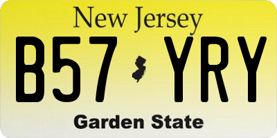 NJ license plate B57YRY