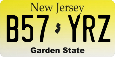 NJ license plate B57YRZ