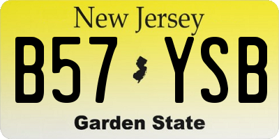 NJ license plate B57YSB