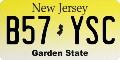 NJ license plate B57YSC