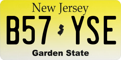 NJ license plate B57YSE