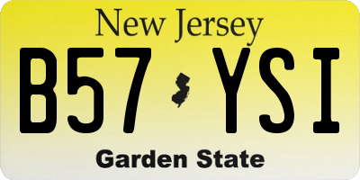 NJ license plate B57YSI