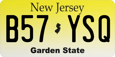NJ license plate B57YSQ