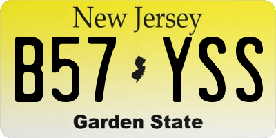 NJ license plate B57YSS