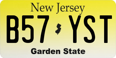 NJ license plate B57YST