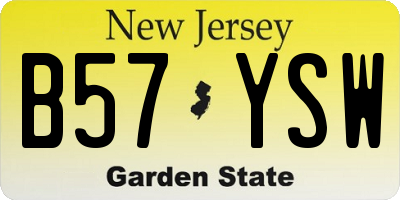 NJ license plate B57YSW