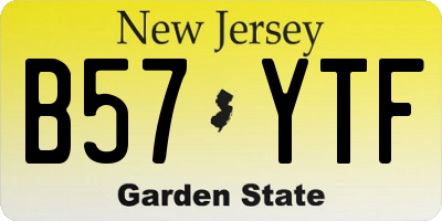 NJ license plate B57YTF
