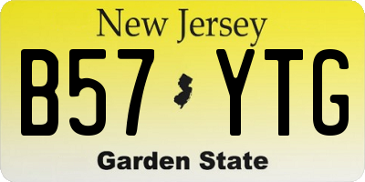 NJ license plate B57YTG