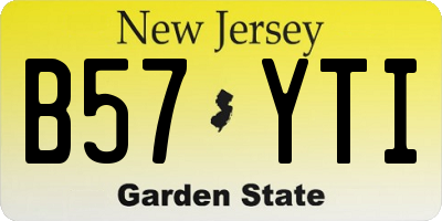 NJ license plate B57YTI