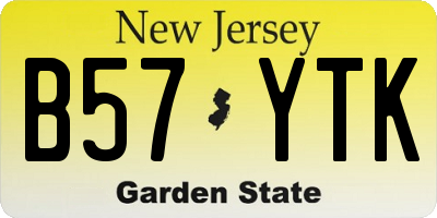 NJ license plate B57YTK
