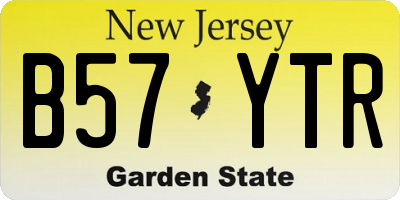 NJ license plate B57YTR