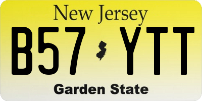 NJ license plate B57YTT