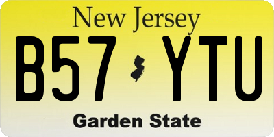 NJ license plate B57YTU