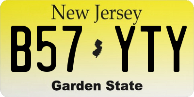 NJ license plate B57YTY