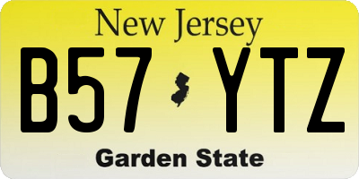 NJ license plate B57YTZ