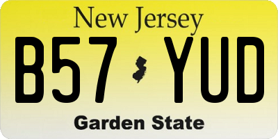 NJ license plate B57YUD
