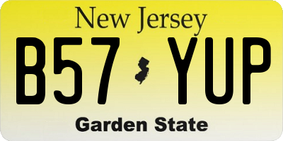 NJ license plate B57YUP