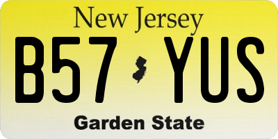 NJ license plate B57YUS