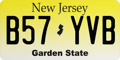 NJ license plate B57YVB