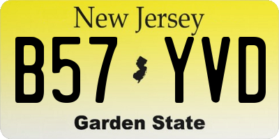 NJ license plate B57YVD