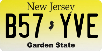 NJ license plate B57YVE