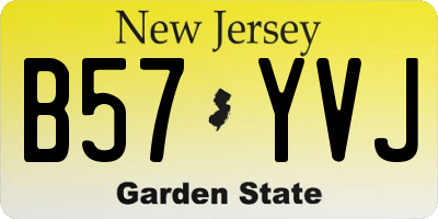 NJ license plate B57YVJ