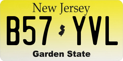 NJ license plate B57YVL