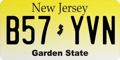NJ license plate B57YVN