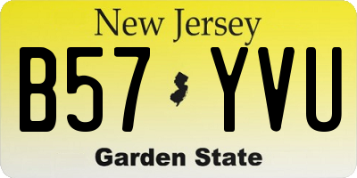 NJ license plate B57YVU