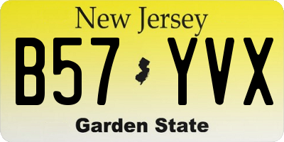 NJ license plate B57YVX