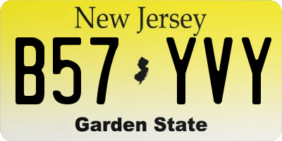 NJ license plate B57YVY
