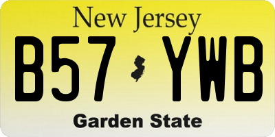 NJ license plate B57YWB