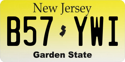 NJ license plate B57YWI