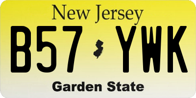 NJ license plate B57YWK