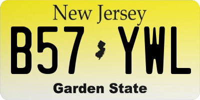 NJ license plate B57YWL